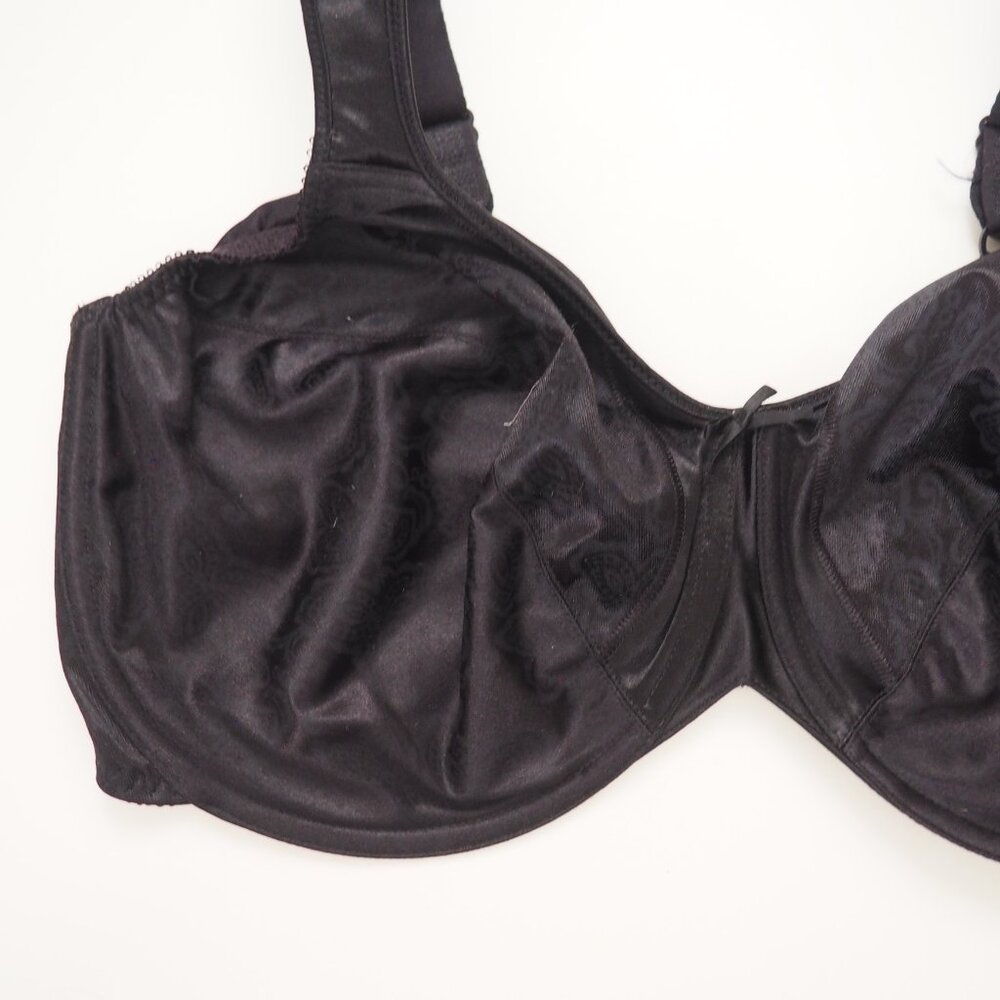 Bali 3562 Black Satin Tracings Underwire Minimizer Bra sz 40G - Picture 3 of 4